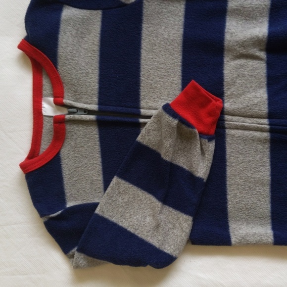 george striped fleece zipper footie sleeper pajamas 3T toddler boys - Picture 6 of 7